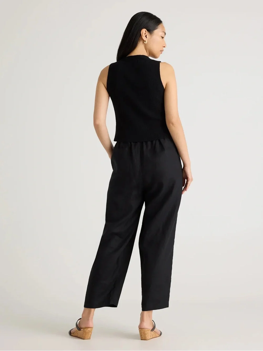 Quince Black 100% European Linen Pants